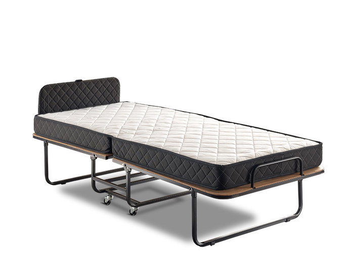 Hanah Home Cama Plegable con Colchón 15 cm, Estructura Metálica, 90x204 cm