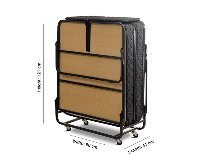 Hanah Home Cama Plegable con Colchón 15 cm, Estructura Metálica, 90x204 cm