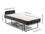 Hanah Home Cama Plegable con Colchón 15 cm, Estructura Metálica, 90x204 cm