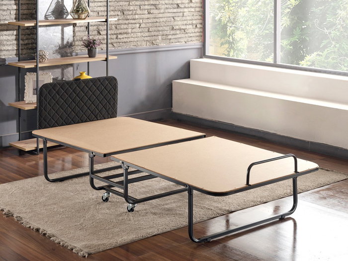 Hanah Home Cama Plegable con Colchón 15 cm, Estructura Metálica, 90x204 cm