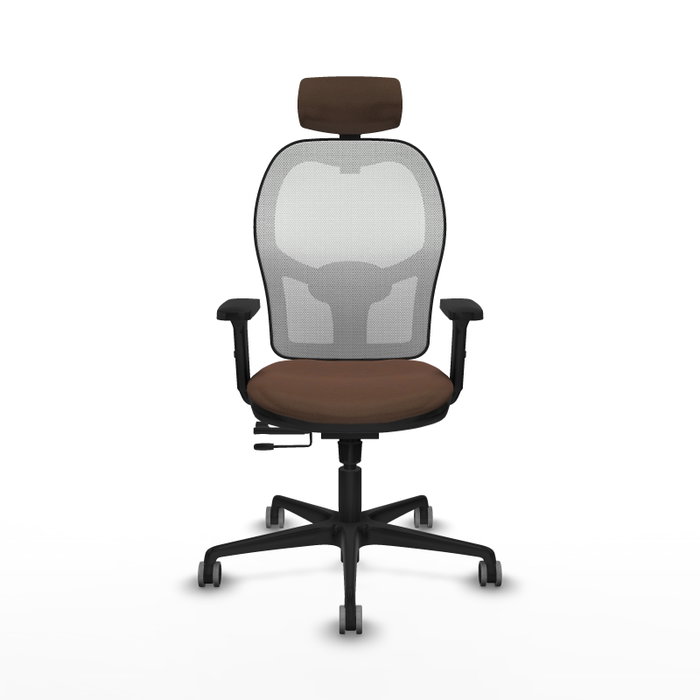 PIQUERAS Y CRESPO Silla de oficina Jorquera con mecanismo Sincro/Traslack, Marrón oscuro y Blanco PIQUERAS Y CRESPO Silla de oficina Jorquera con mecanismo Sincro/Traslack, Marrón oscuro y Blanco