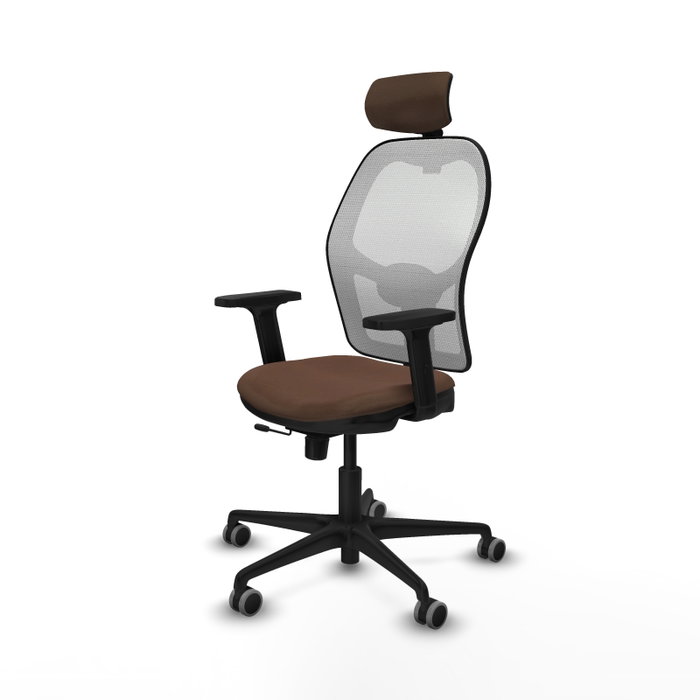 PIQUERAS Y CRESPO Silla de oficina Jorquera con mecanismo Sincro/Traslack, Marrón oscuro y Blanco PIQUERAS Y CRESPO Silla de oficina Jorquera con mecanismo Sincro/Traslack, Marrón oscuro y Blanco