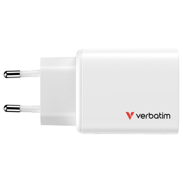 Verbatim Essentials GaN Charger 65W 2xUSB-C 1xUSB-A Blanco Verbatim Essentials GaN Charger 65W 2xUSB-C 1xUSB-A Blanco