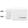 Verbatim Essentials GaN Charger 65W 2xUSB-C 1xUSB-A Blanco