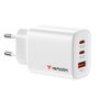 Verbatim Essentials Cargador de Pared GaN 65W 2xUSB-C 1xUSB-A Blanco