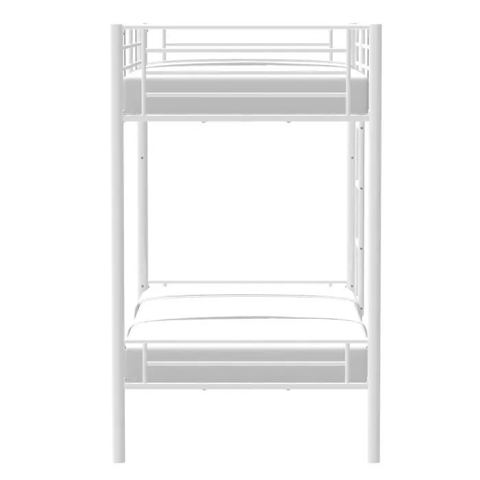 Literas de metal separables - Blanco - Somier incluido - 2 x 90 x 190 cm - ALICE