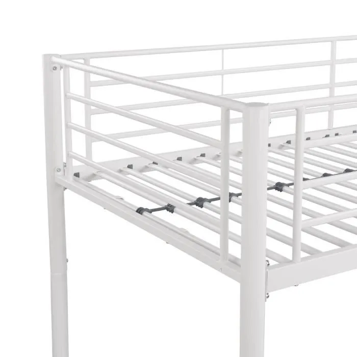 Literas de metal separables - Blanco - Somier incluido - 2 x 90 x 190 cm - ALICE