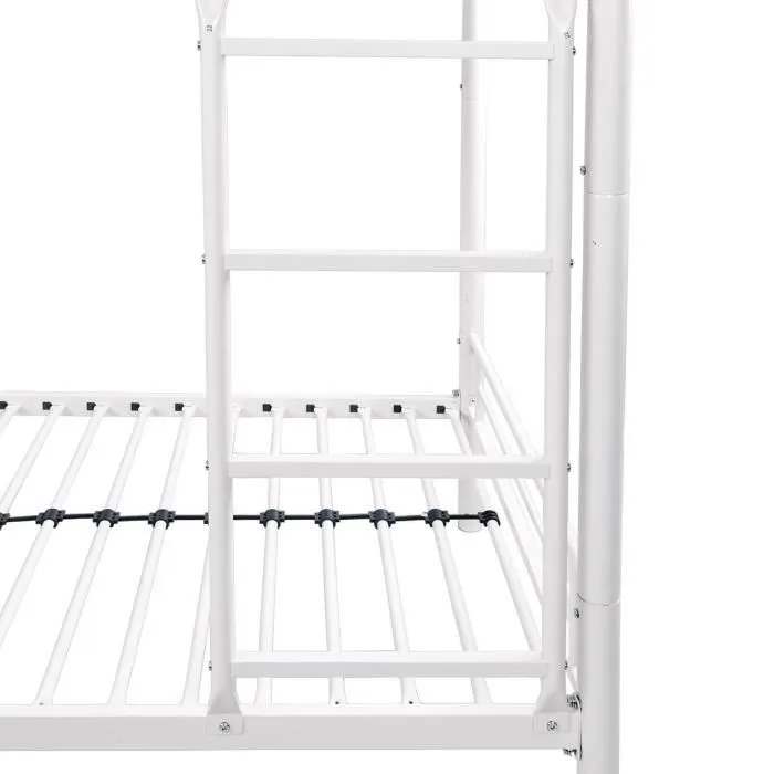 Literas de metal separables - Blanco - Somier incluido - 2 x 90 x 190 cm - ALICE