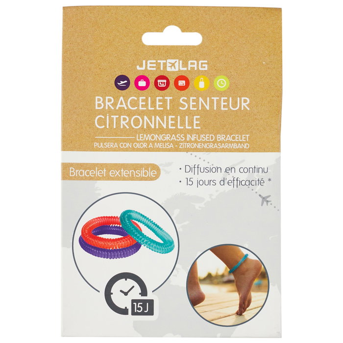 Jet Lag Pulsera Elástica Citronela Antimoustique Repelente de Insectos Jet Lag Pulsera Elástica Citronela Antimoustique Repelente de Insectos