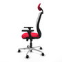 PIQUERAS Y CRESPO Silla de oficina Zulema con mecanismo Sincro, Rojo y Blanco