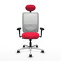 PIQUERAS Y CRESPO Silla de oficina Zulema con mecanismo Sincro, Rojo y Blanco