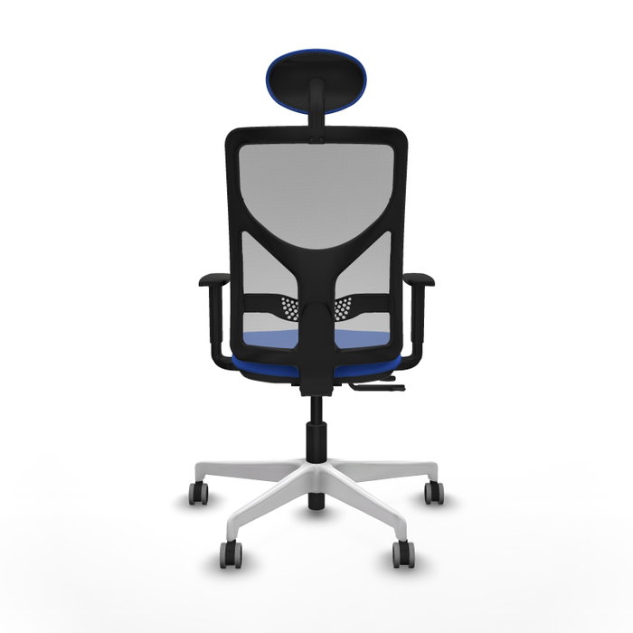 PIQUERAS Y CRESPO Silla de oficina Motilla con mecanismo Sincro/Traslack, Azul y Gris