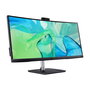 Acer CB343CUR D Monitor Curvo UltraWide 34 Pulgadas (86.4 cm) QHD 3440 x 1440 IPS 4 ms 60 Hz HDR10 3800R Negro, Altavoces, USB-C, HDMI, DisplayPort