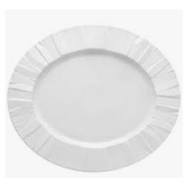 Matrix Fuente Oval 42 cm Esmaltada Blanca - Vajilla, Fuente Rabanera