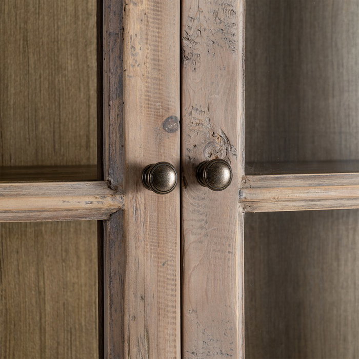 Ixia Vitrina de madera de pino para salón 120 x 40 x 195 cm