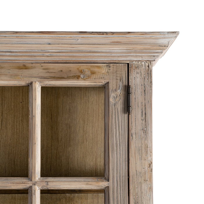 Ixia Vitrina de madera de pino para salón 120 x 40 x 195 cm