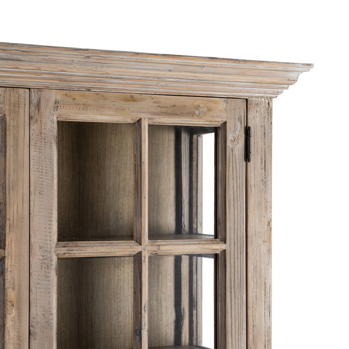 Ixia Vitrina de madera de pino para salón 120 x 40 x 195 cm