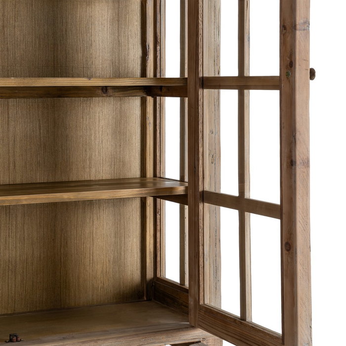 Ixia Vitrina de madera de pino para salón 120 x 40 x 195 cm