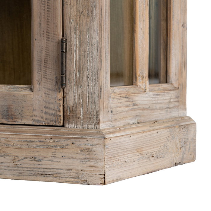 Ixia Vitrina de madera de pino para salón 120 x 40 x 195 cm
