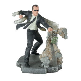 Diamond Select Figura Gallery de The Matrix - Agente Smith - Diorama de Lucha de 25 cm - Basada en la Película