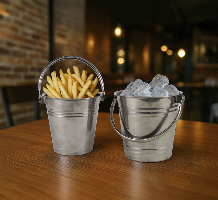 My Bar Cubo para Servir Hielo de Acero con Asa 1L - 12.8x12.4 cm (12 Unidades) My Bar Cubo para Servir Hielo de Acero con Asa 1L - 12.8x12.4 cm (12 Unidades)