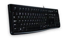 Logitech Teclado USB K120, Diseño Resistente a Salpicaduras, Teclas Silenciosas de Bajo Perfil con Tapa de Silicone para Limpieza, Incluye Teclado Numérico, para Windows