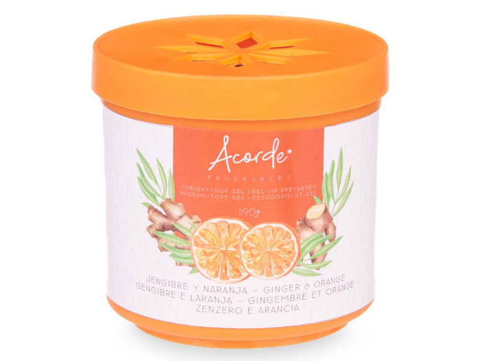 Acorde Ambientador de Gel 190gr Jengibre Naranja 8x8x8cm (Set de 24)