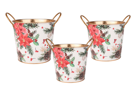 DKD Home Decor Set de 3 Cajas de Metal 26x26x22,5 cm Multicolor Dorado