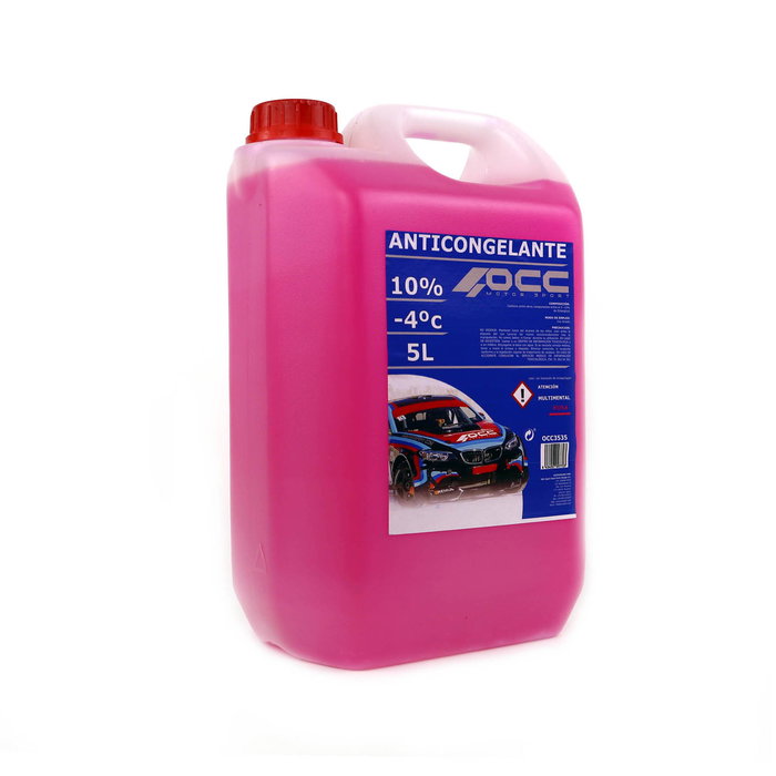 Occ Motorsport OCC3535 Anticongelante Refrigerante Rosa 10% Protección -4°C 5 Litros para Circuito de Refrigeración