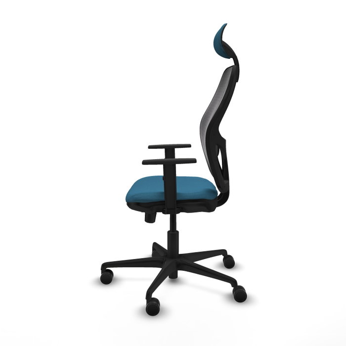 Silla de oficina Jorquera con mecanismo Sincro/Traslack tapizada con Tela color Verde petróleo y malla color Negro. Equipada con lumbar 1D, Brazos 1D, Cabecero Fijo y Ruedas 65mm nailon Silla de oficina Jorquera con mecanismo Sincro/Traslack tapizada con Tela color Verde petróleo y malla color Negro. Equipada con lumbar 1D, Brazos 1D, Cabecero Fijo y Ruedas 65mm nailon