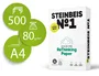 Steinbeis Papel DIN A4 Blanco Reciclado 80 g/m² 500 Hojas