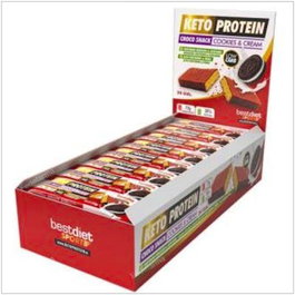 KETO PROTEIN Choco Snack Cookies-Cream Protein Barritas 24 Unidades