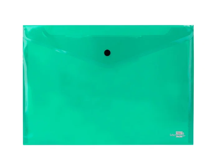 Liderpapel Carpeta Dossier Broche 34043 Polipropileno DIN A4 Verde Transparente Capacidad 50 Hojas