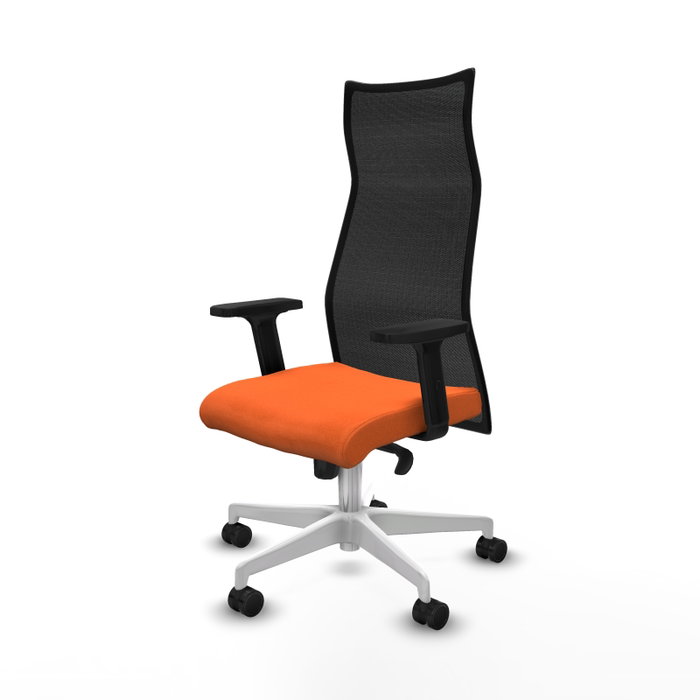 PIQUERAS Y CRESPO Sillón Albacete Naranja y Negro con Mecanismo Sincro y Brazos 2D