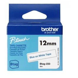 Brother Btag-233 Cinta mecanográfico Azul sobre blanco