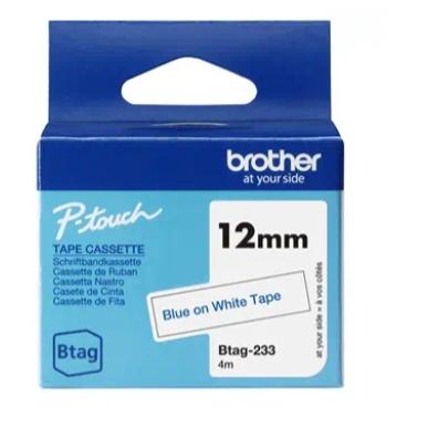 Brother Btag-233 Cinta mecanográfica Azul sobre blanco Brother Btag-233 Cinta mecanográfica Azul sobre blanco