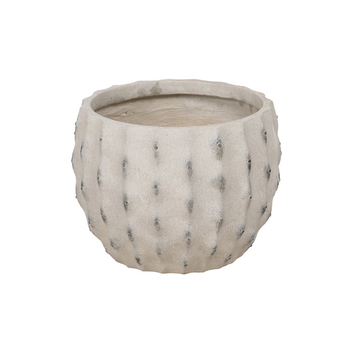 S/3 Macetero Crema Magnesio Decoración 47 X 47 X 37,50 cm