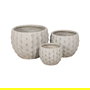 S/3 Macetero Crema Magnesio Decoración 47 X 47 X 37,50 cm