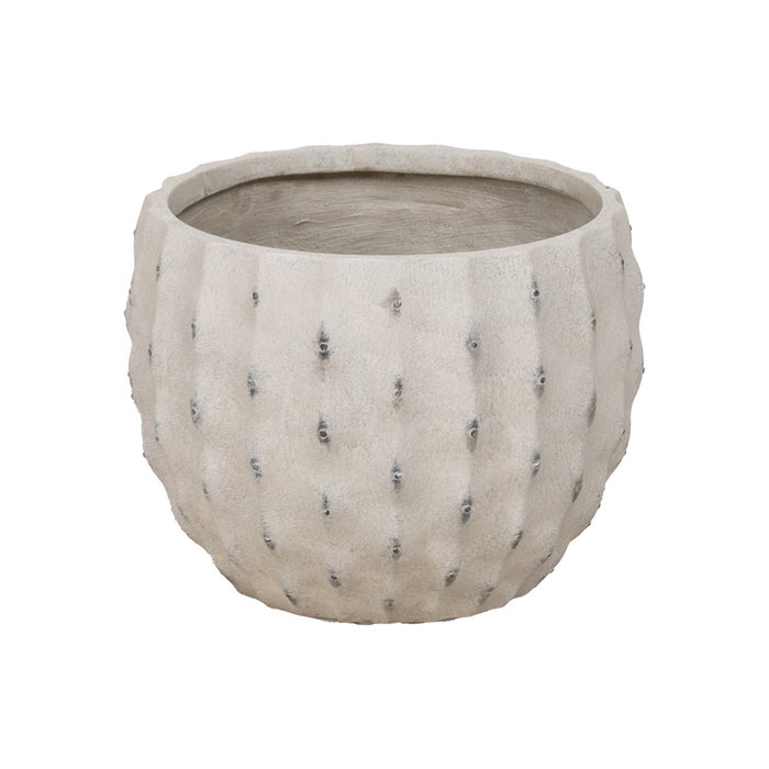 S/3 Macetero Crema Magnesio Decoración 47 X 47 X 37,50 cm