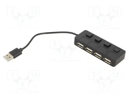 GEMBIRD Hub USB 2.0 con 4 puertos USB A, Negro