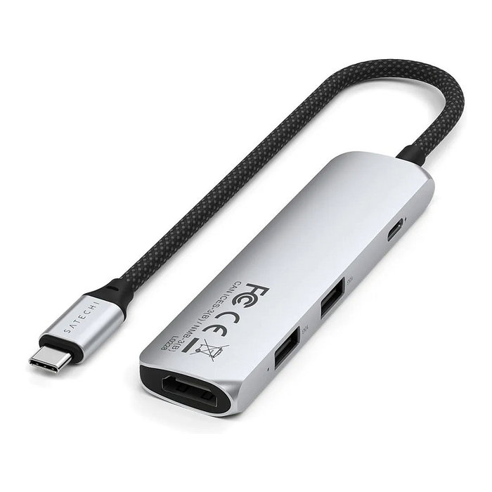 Satechi USB-C Slim Multi-Port Hub 4 en 1 ST-P4SS, Plata
