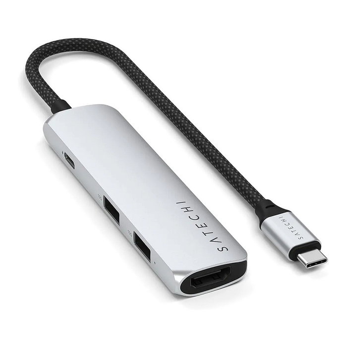 Satechi USB-C Slim Multi-Port Hub 4 en 1 ST-P4SS, Plata