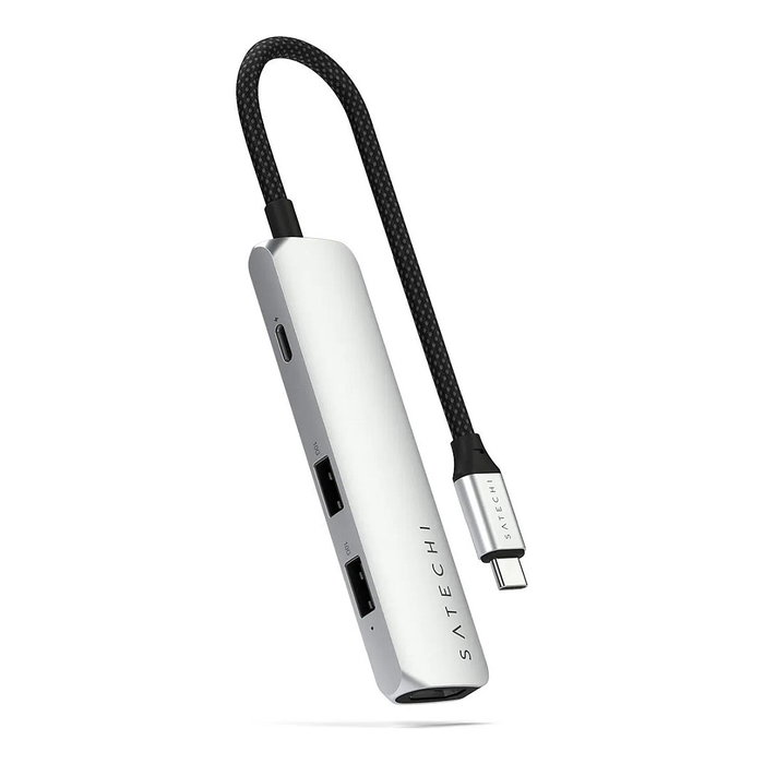 Satechi USB-C Slim Multi-Port Hub 4 en 1 ST-P4SS, Plata