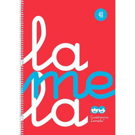 Lamela Cuaderno Espiral C-M Folio 80 Hojas 90 gr Cuadrovía 4 mm Cubierta PP Flúor Rojo
