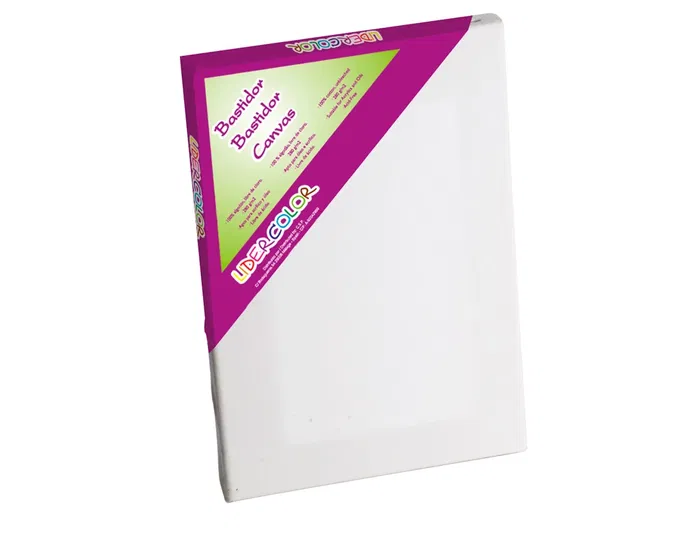 Liderpapel Bastidor Lienzo Grapado Algodón 100% 33x22 cm Marco Pawlonia 1,8x3,8 cm Bordes Madera