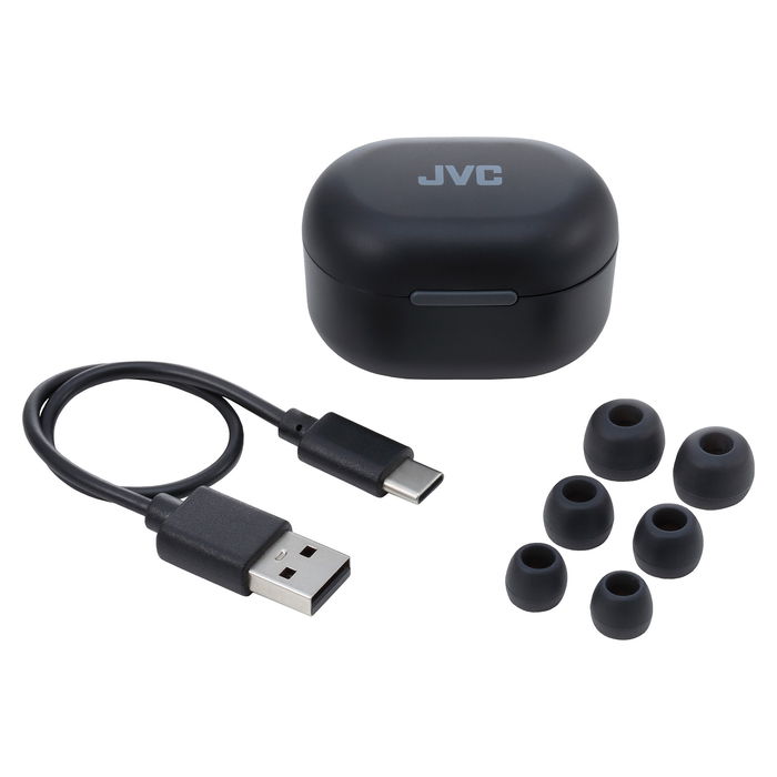 JVC HA-A30T-B-U Auriculares Inalámbricos True Wireless Stereo con Cancelación de Ruido Activa, Pequeños y Ligeros, Negro, 8.4g JVC HA-A30T-B-U Auriculares Inalámbricos True Wireless Stereo con Cancelación de Ruido Activa, Pequeños y Ligeros, Negro, 8.4g
