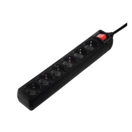 HAMA Regleta de Sobremesa con 6 Tomas AC, Interruptor de Encendido/Apagado Iluminado, Obturador de Seguridad, Cable 1.4 m, Negro, 16A/250V, 69223784