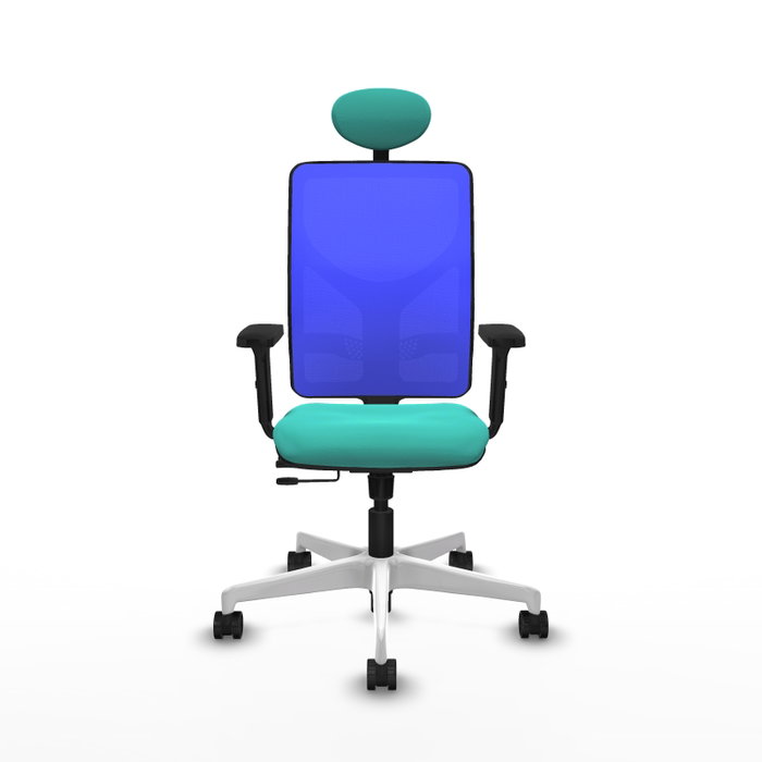 PIQUERAS Y CRESPO Silla de oficina Motilla con mecanismo Sincro/Traslack, Turquesa y Azul