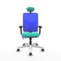 PIQUERAS Y CRESPO Silla de oficina Motilla con mecanismo Sincro/Traslack, Turquesa y Azul