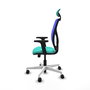 PIQUERAS Y CRESPO Silla de oficina Motilla con mecanismo Sincro/Traslack, Turquesa y Azul